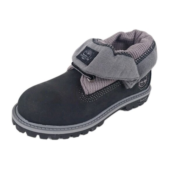 Timberland Roll Top Thermal Little Kids Boots Black Leather